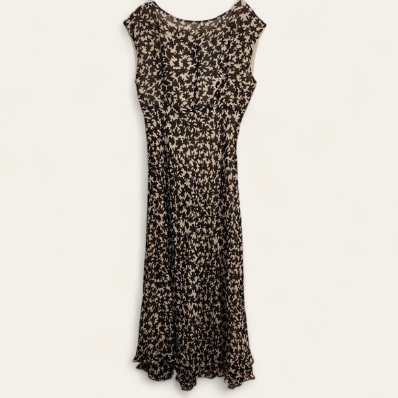 Jg Hook Vintage 1990s Silk Fit and Flare Dress with Ruffle Hemline, Size 12 - Picture 1 of 7
